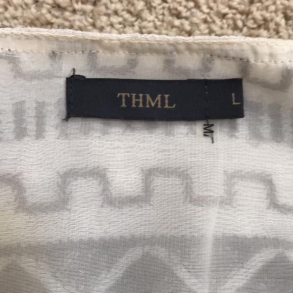 THML large cream with brown embroidered blouse. - Picture 5 of 8